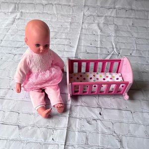 13-inch Baby Doll & Cradle Bed